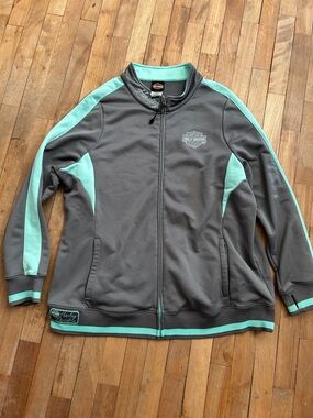 Harley-Davidson Gray and Mint Track Jacket
